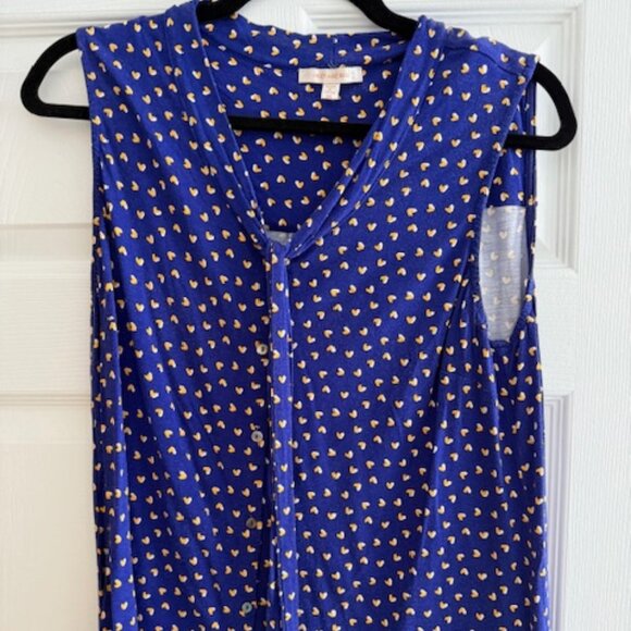 Women's Tie Neck button down knit s/s top size Med - Picture 2 of 2